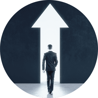 man choosing the right career path graphic